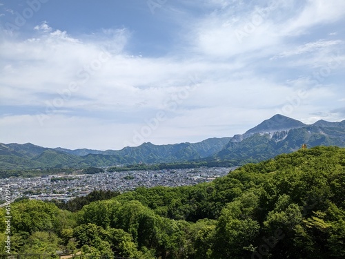 Chichibu Muse Park, where you can see picturesque views of Chichibu City along with Mount Buko (Bukosan)