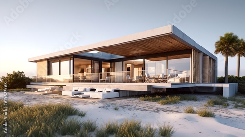 Beach house, generative ai