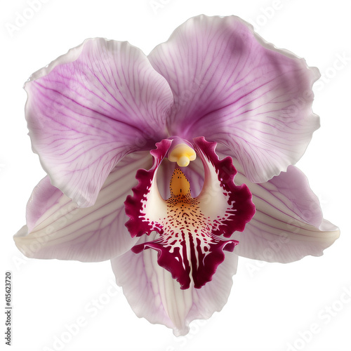 A purple orchid flower on a transparent background png isolated Generative Ai
