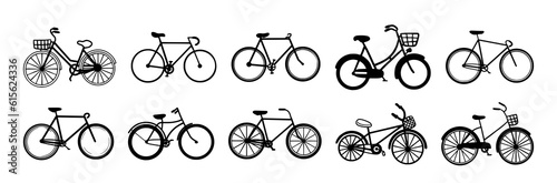 Bicycle doodle illustration for wedding elements