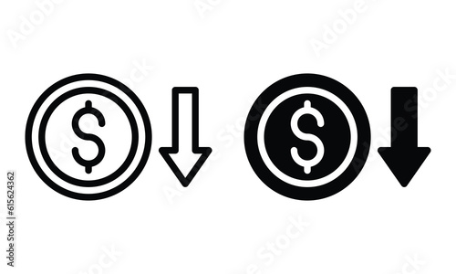 Loss icon with outline and glyph style.