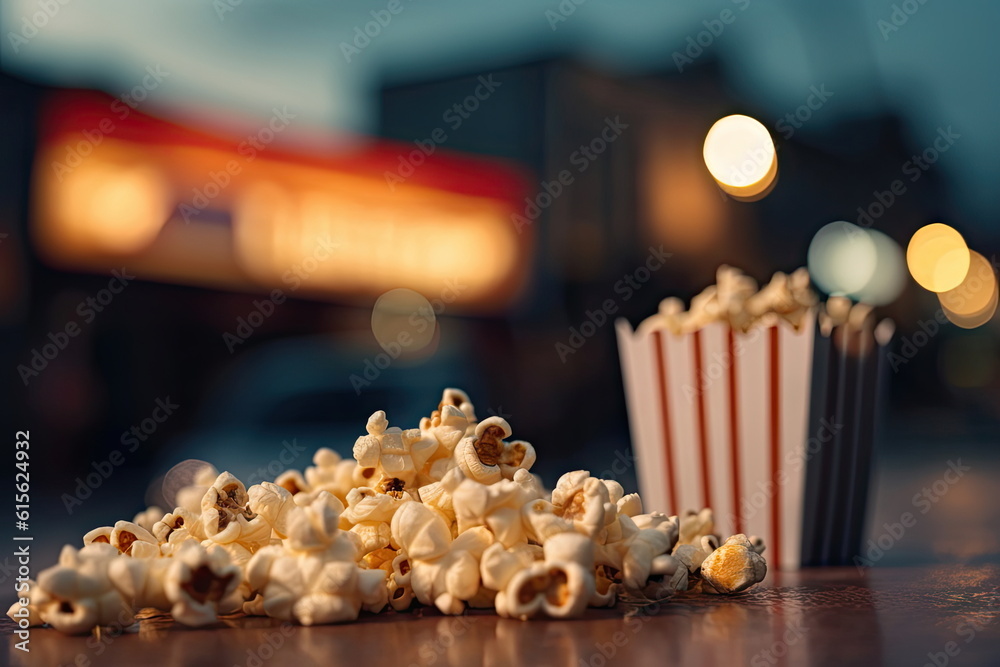 popcorn with blur background popcorn with blur background
