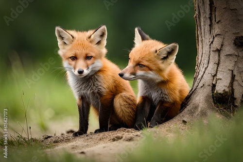 red fox cub and Ganrated AI © Muhammad Sanwal