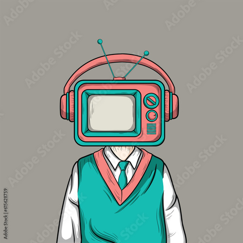 artwork illustrator and T shirt design cute character television man