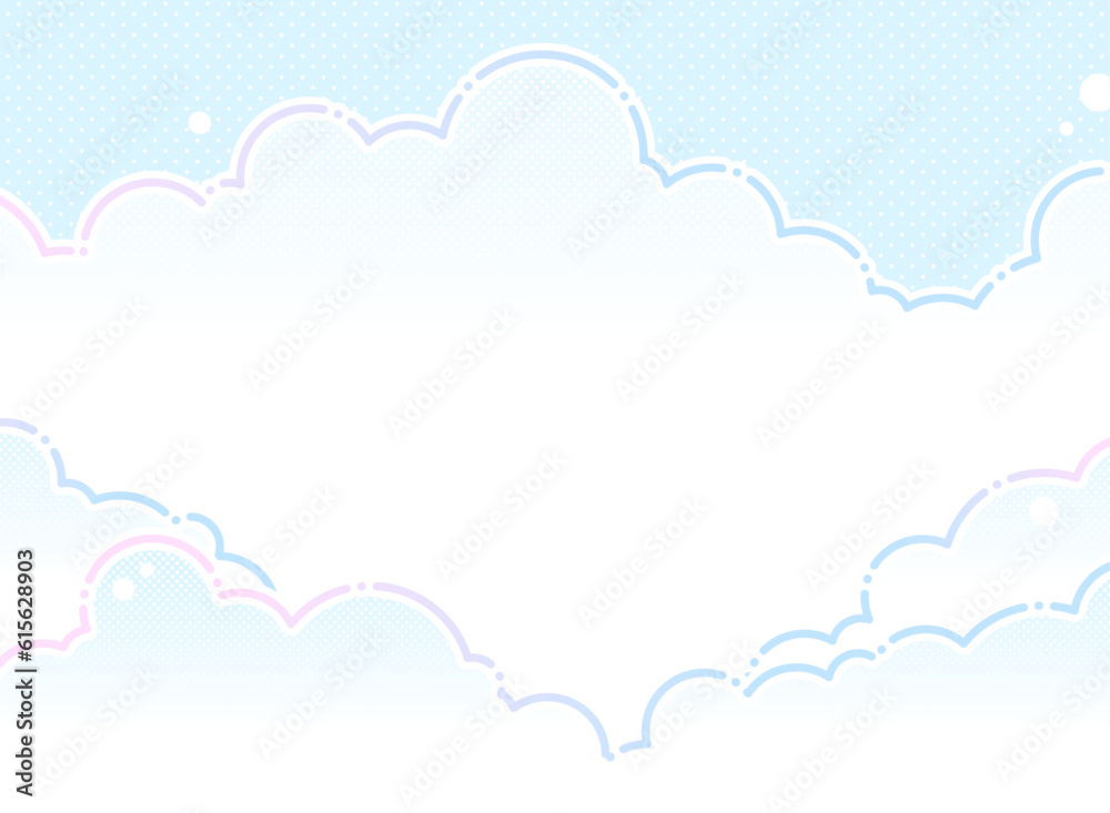 雲のポップな背景イラスト 雲のポップな背景イラスト