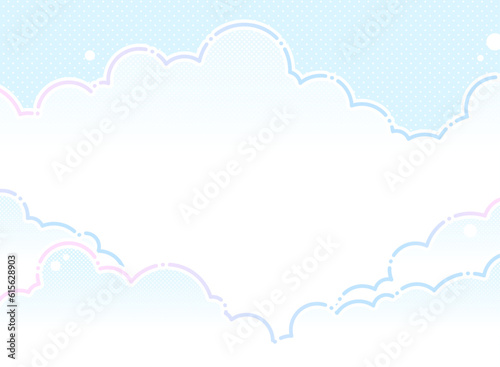 雲のポップな背景イラスト