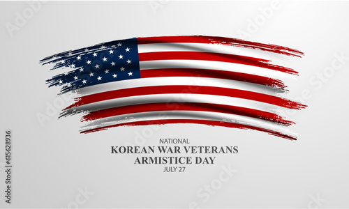 National Korean War Veterans Armistice Day July 27 Background vector Illustration photo