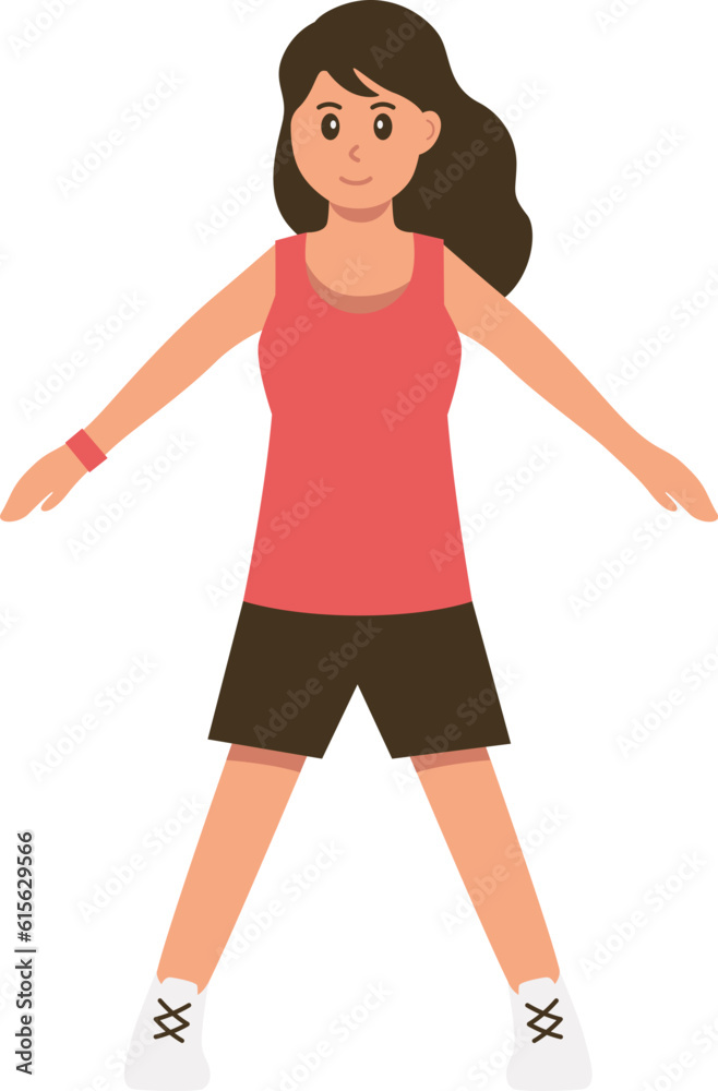 Fototapeta premium Fitness Female Workout Illustration Vector