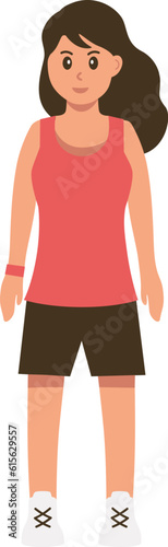 Standing Female Workout Illustration Vector