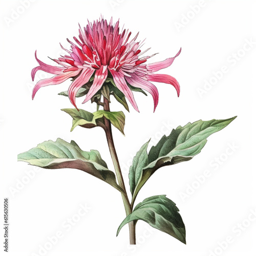  monarda didyma flower isolated on white photo