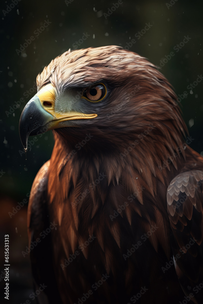 Fototapeta premium Portrait of Eagle Dramatic and Cinematic Lighting Photography, Generative AI