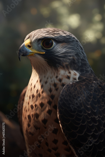 Portrait of Falcon Dramatic and Cinematic Lighting Photography, Generative AI
