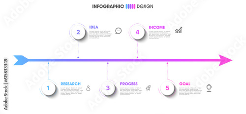 Business concept with infographic design 5 options.
