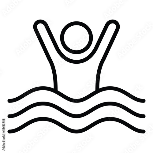 drowning icon on transparent background