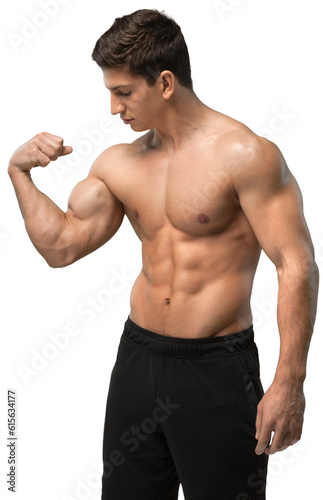 A man with a beautiful pumped-up body with big muscles © BillionPhotos.com