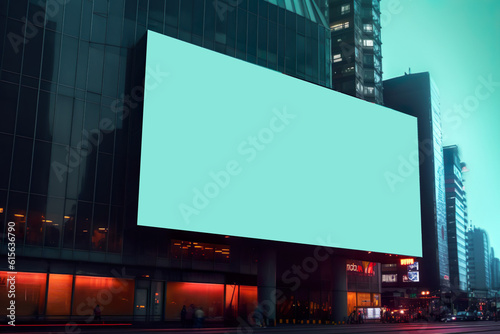 Illustration of empty billboards in future city