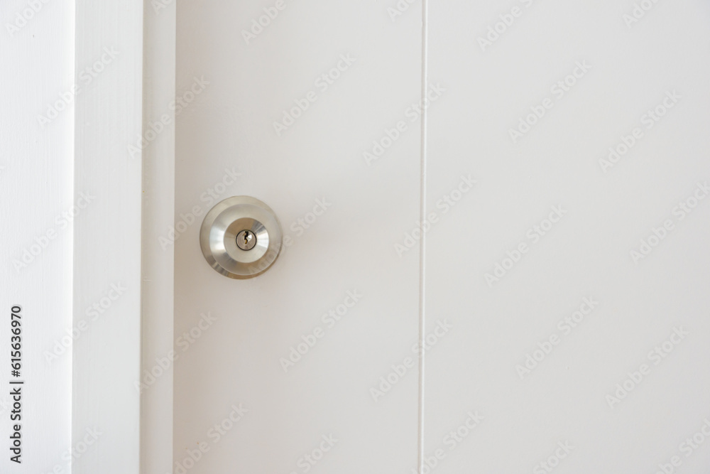 White door lock closed