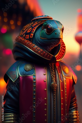 Turtle man circus hard retro future apocaliptic d photo