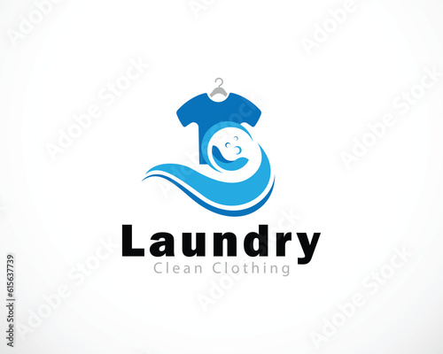 laundry logo creative clean clothes design concept creative soap sign brand