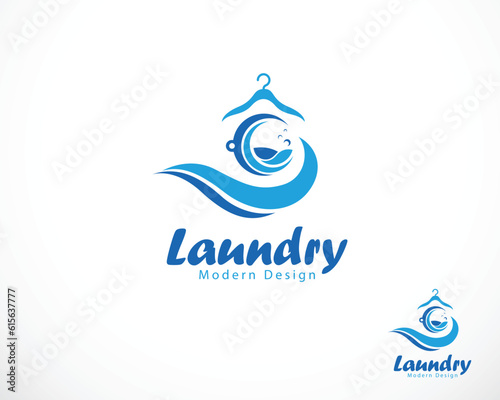 laundry logo creative clean clothes design concept creative