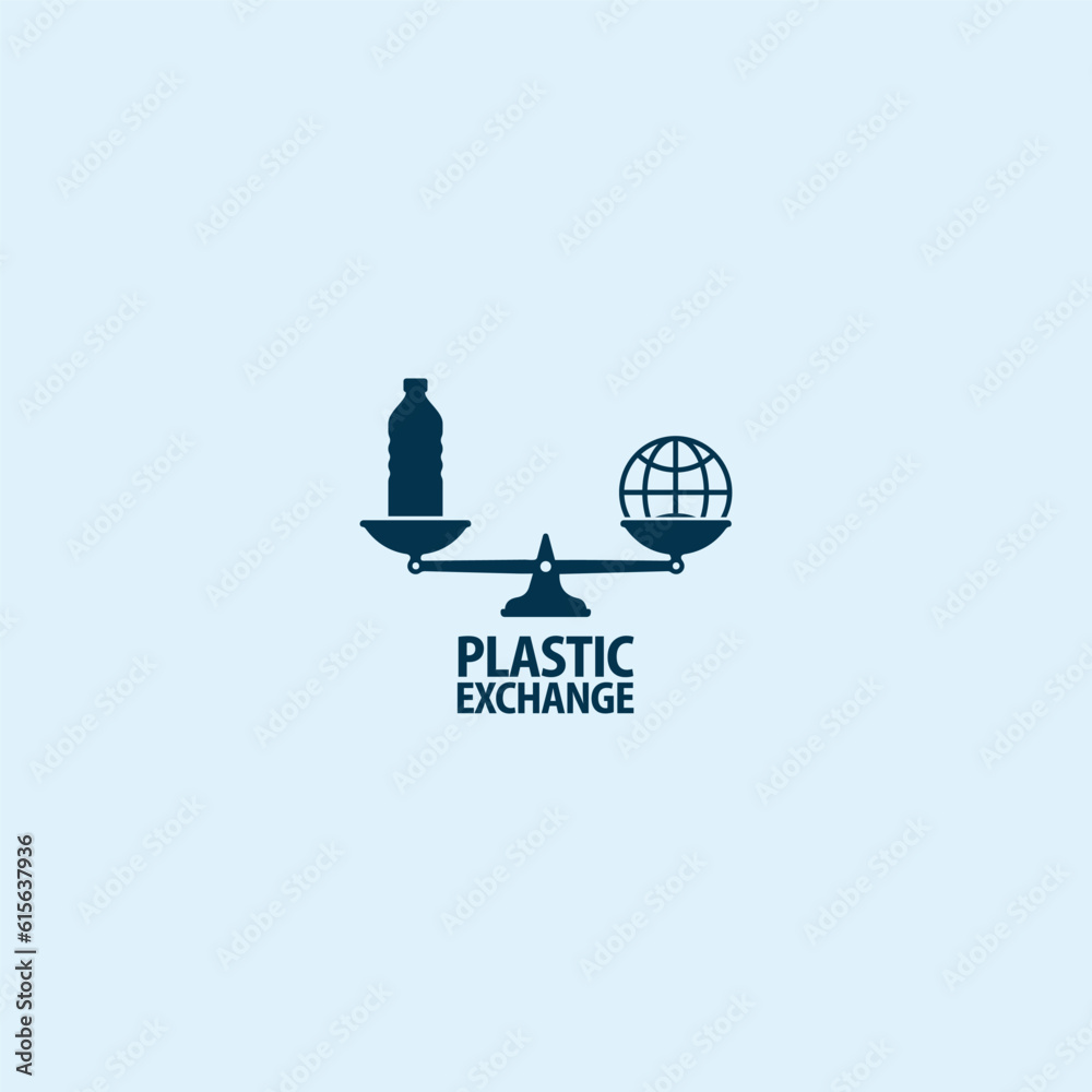 plastic credit exchange logo vector.recycling is a way to reduce the flow of plastic waste into the environment.