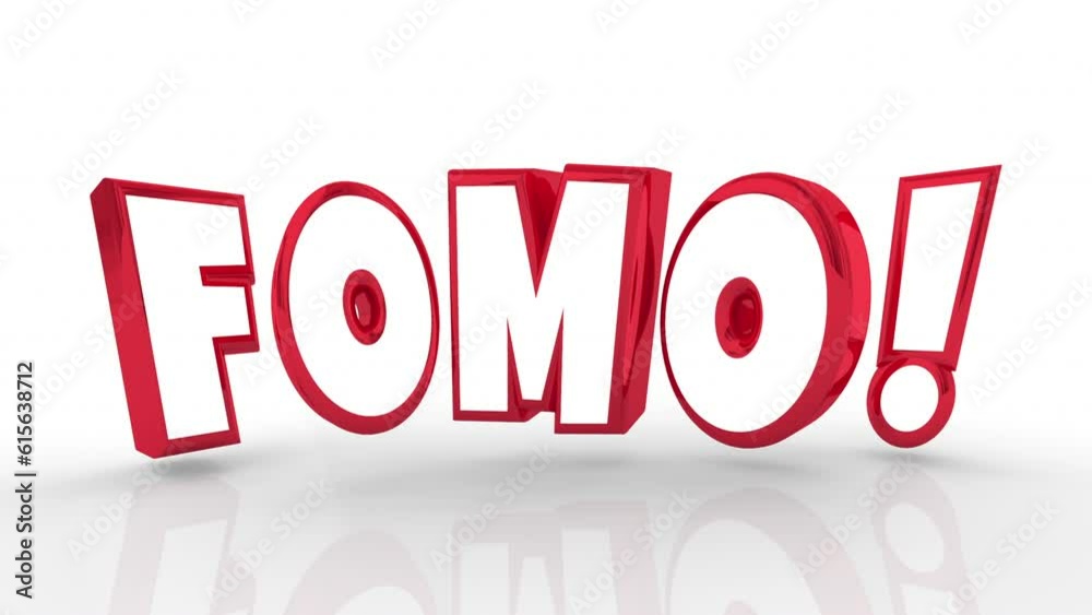 FOMO Fear of Missing Out Anxiety Missed Opportunity Abbreviation Acronym 3d Animation FOMO Fear of Missing Out Anxiety Missed Opportunity Abbreviation Acronym 3d Animation