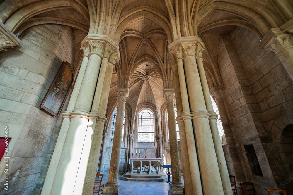 Chapel of the south transept of the basilica-cathedral of Soissons, dedicated to Saint Gervais and Saint Protais in the French Aisne department in Picardy - Medieval cathedral in the North of France