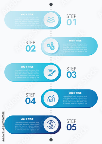 Business template for presentation. Infographic business data visualization. Process chart with elements of graph, diagram, steps, options, process. Vector and illustration concept for presentation.
