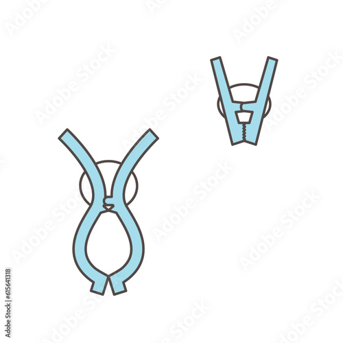洗濯バサミ　シンプルなイラスト素材