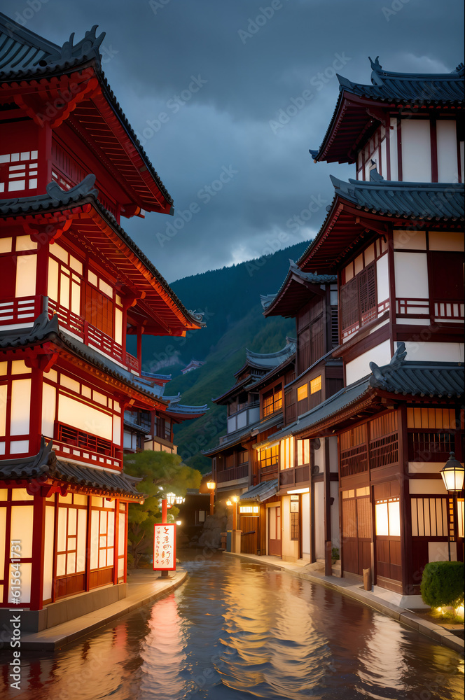 Obraz premium temple in the night