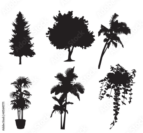 set of palm trees