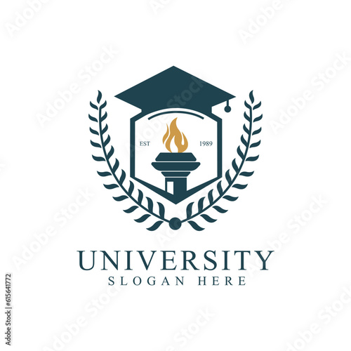 University college school badge logo design vector image. Education badge logo design. University high school emblem