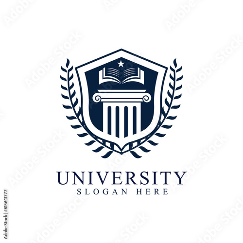 University college school badge logo design vector image. Education badge logo design. University high school emblem
