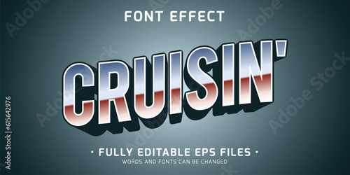 vintage cruisin' text effect. editable automobile style font effect photo