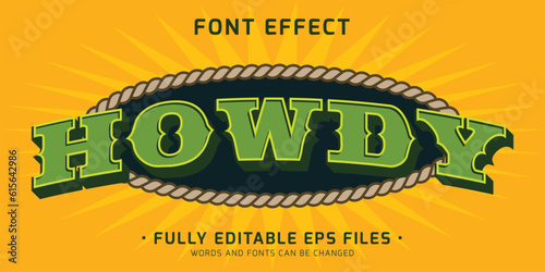 howdy western style text efffect