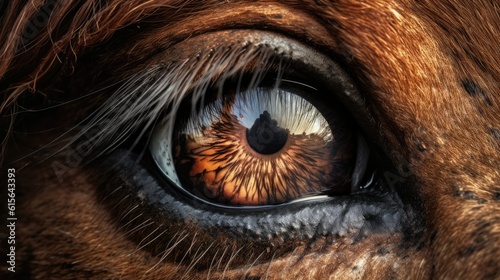 a close-up of a horses eye, detailed and realistic, generative ai © Perfect PNG