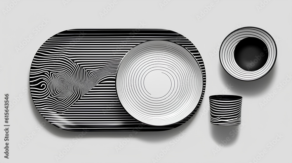 a modern plate with geometric shapes a modern plate with geometric shapes