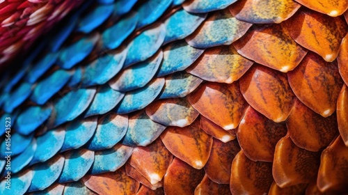 close-up of a snake's skin showing its scales, detailed and realistic, generative ai