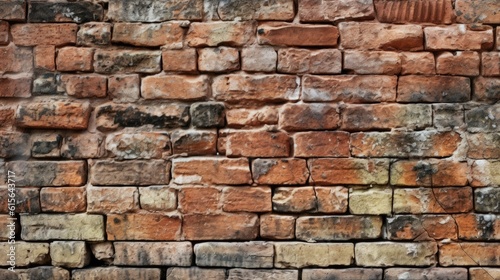 detailed texture of a brick wall aged by time  detailed and realistic  generative ai