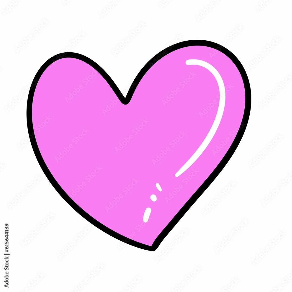 pink heart symbol cartoon icon valentine