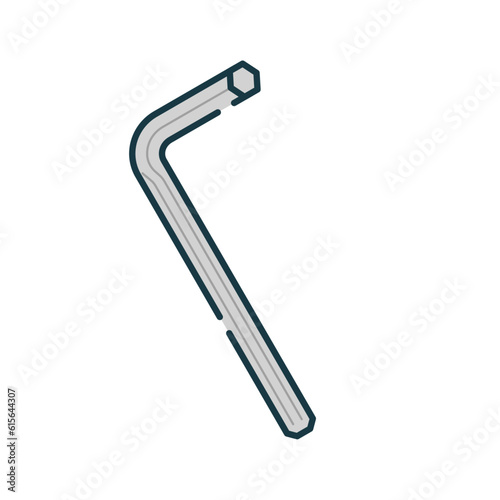 シンプルなイラスト_六角棒レンチ_単体
