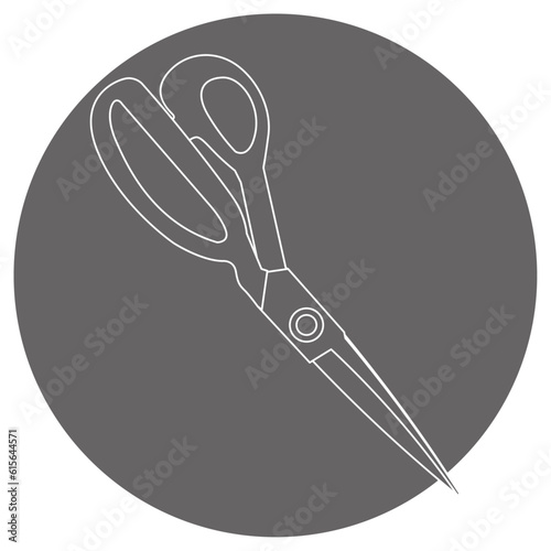 モノクロのイラストマーク_裁ちばさみ