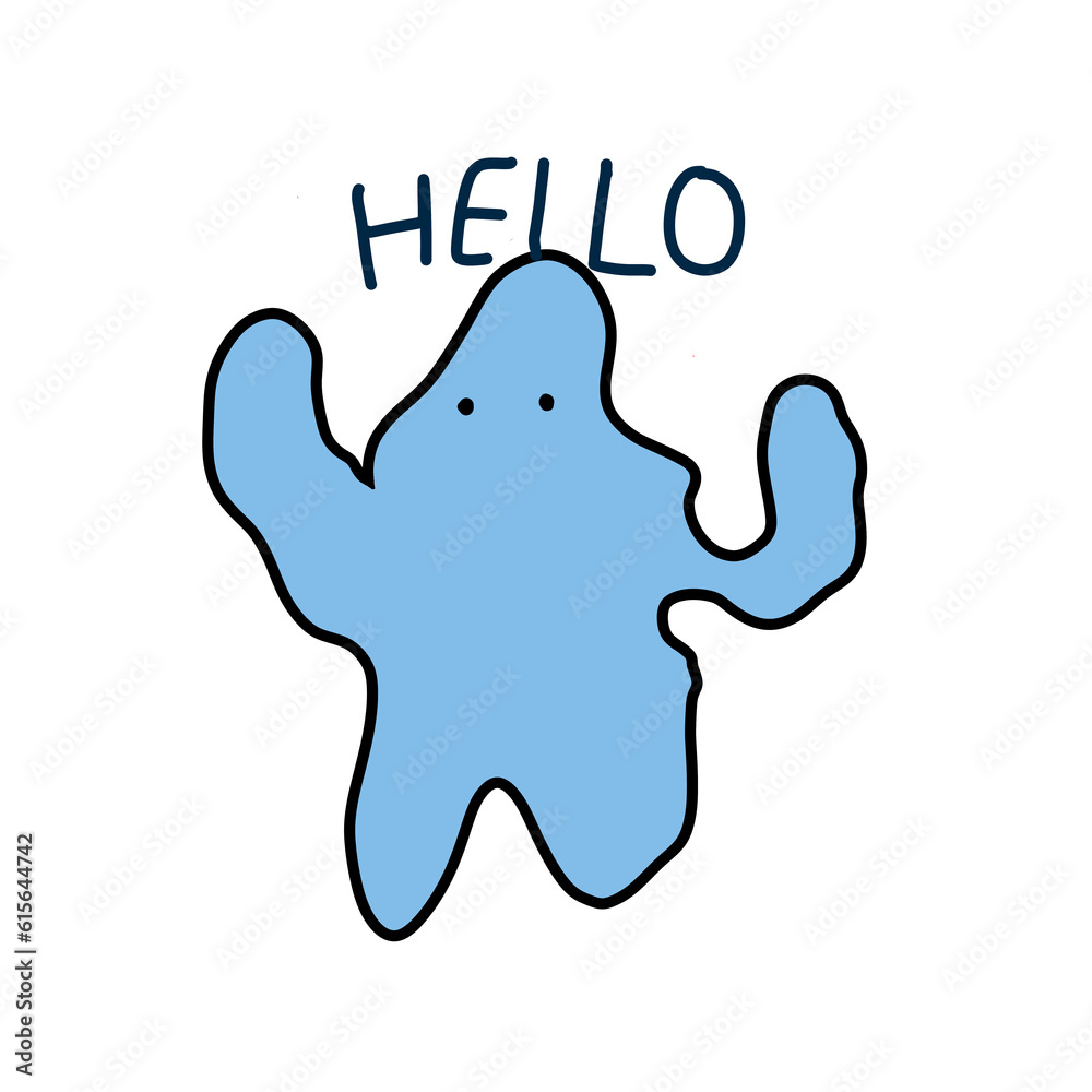 Obraz premium The blue monster saying hello