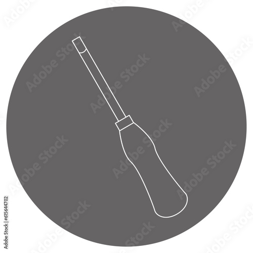 モノクロのイラストマーク_細いマイナスドライバー