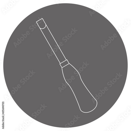 モノクロのイラストマーク_太いマイナスドライバー