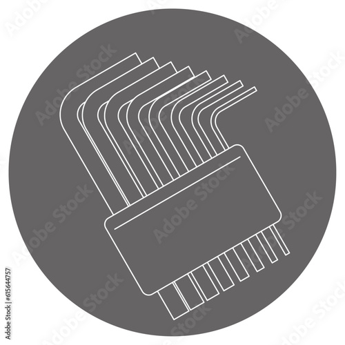 モノクロのイラストマーク_六角棒レンチ_セット