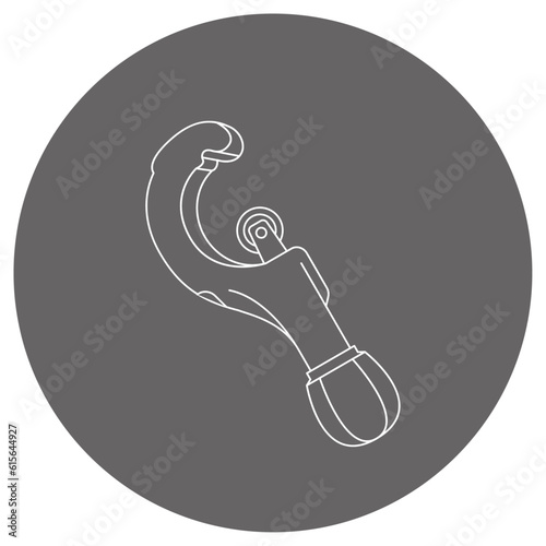 モノクロのイラストマーク_パイプカッターナイフ