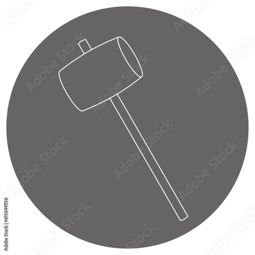 モノクロのイラストマーク_木ハンマー