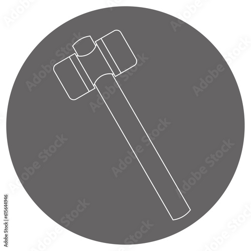 モノクロのイラストマーク_樹脂ハンマー