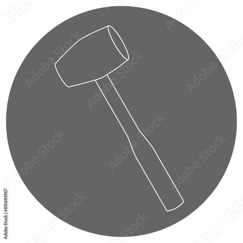 モノクロのイラストマーク_アルミハンマー